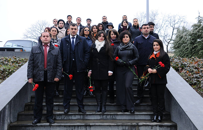 Guba. The commemorative ceremony dedicated to the March 31 Genocide of the Azerbaijanis held by the members of the Council of Young Scientists and Specialists of Azerbaijan National Academy of Sciences in Guba