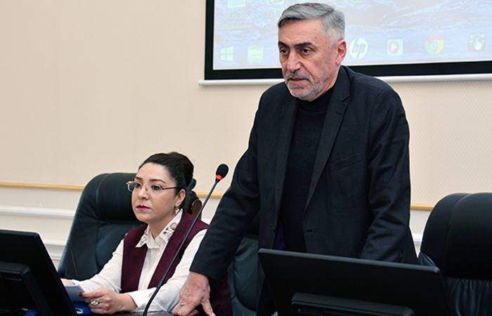 The main building of ANAS. A meeting was held with the participation of heads of public relations departments operating in institutions and organizations of the Azerbaijan National Academy of Sciences (ANAS).