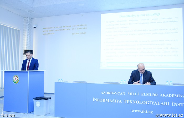 Institute of Information Technology of ANAS.  Thesis on the theme “Development of methods and algorithms for synthesis of network security intelligence monitoring system” was defended