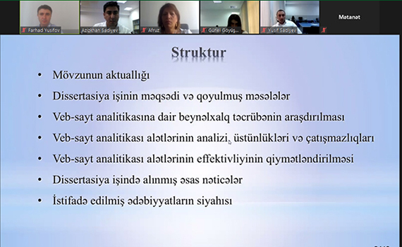 Veb-sayt analitikası alətlərinin analizinə həsr olunmuş magistr dissertasiya işi müzakirə olunub, Elm və Təhsil Nazirliyi, Elm ve Tehsil Nazirliyi, Azərbaycan Respublikası Elm və Təhsil Nazirliyi, Azerbaycan Respublikasi Elm ve Tehsil Nazirliyi, Elm və Ali Təhsil üzrə Dövlət Agentliyi, Elm və Ali Təhsil, AMEA, Azərbaycan Milli Elmlər Akademiyası, Elmler Akademiyasi, İnformasiya Texnologiyaları İnstitutu, İnformasiya Texnologiyaları, AMEA ITI, AMEA İTİ, İTİ, ITI, ikt.az, ict.az, ict, ikt, www.ict.az, www.ikt.az, Rasim Aliguliyev, Rasim Əliquliyev, RM Əliquliyev, Əliquliyev Rasim, Academician Rasim Aliguliyev