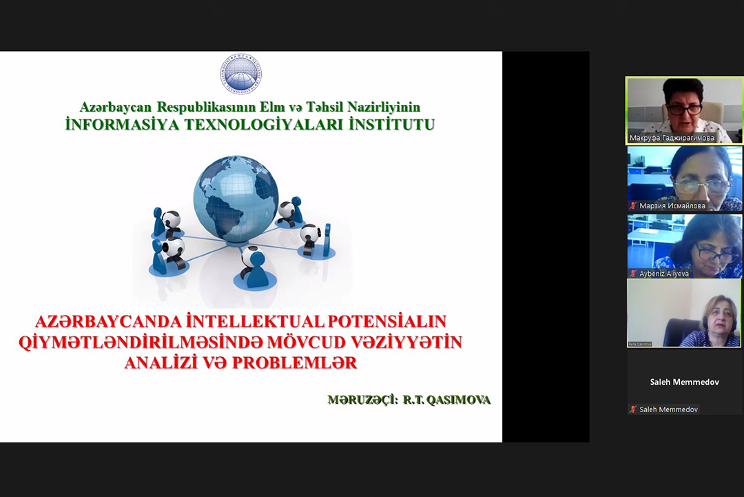 “Azərbaycanda intellektual potensialın qiymətləndirilməsində mövcud vəziyyətin analizi və problemlər” mövzusunda məruzə dinlənilib, Elm və Təhsil Nazirliyi, Elm ve Tehsil Nazirliyi, Azərbaycan Respublikası Elm və Təhsil Nazirliyi, Azerbaycan Respublikasi Elm ve Tehsil Nazirliyi, Elm və Ali Təhsil üzrə Dövlət Agentliyi, Elm və Ali Təhsil, AMEA, Azərbaycan Milli Elmlər Akademiyası, Elmler Akademiyasi, İnformasiya Texnologiyaları İnstitutu, İnformasiya Texnologiyaları, AMEA ITI, AMEA İTİ, İTİ, ITI, ikt.az, ict.az, ict, ikt, www.ict.az, www.ikt.az, Rasim Aliguliyev, Rasim Əliquliyev, RM Əliquliyev, Əliquliyev Rasim, Academician Rasim Aliguliyev