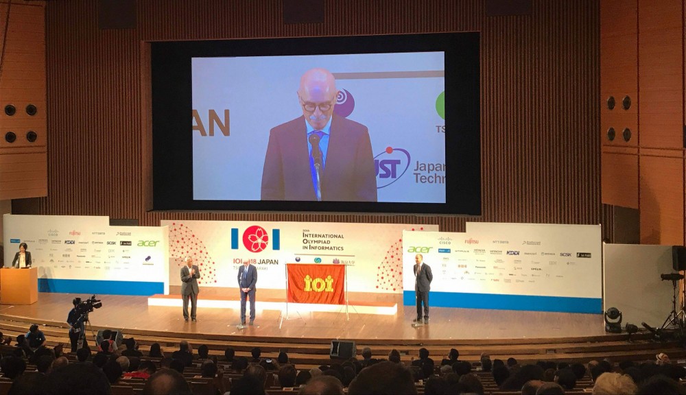 Yaponiyada “Beynəlxalq İnformatika Olimpiadası 2019”un bayrağı Azərbaycana təqdim olunub, Elm və Təhsil Nazirliyi, Elm ve Tehsil Nazirliyi, Azərbaycan Respublikası Elm və Təhsil Nazirliyi, Azerbaycan Respublikasi Elm ve Tehsil Nazirliyi, Elm və Ali Təhsil üzrə Dövlət Agentliyi, Elm və Ali Təhsil, AMEA, Azərbaycan Milli Elmlər Akademiyası, Elmler Akademiyasi, İnformasiya Texnologiyaları İnstitutu, İnformasiya Texnologiyaları, AMEA ITI, AMEA İTİ, İTİ, ITI, ikt.az, ict.az, ict, ikt, www.ict.az, www.ikt.az, Rasim Aliguliyev, Rasim Əliquliyev, RM Əliquliyev, Əliquliyev Rasim, Academician Rasim Aliguliyev