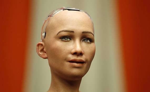 Robot Sofia collects funds for "world-wide AI"