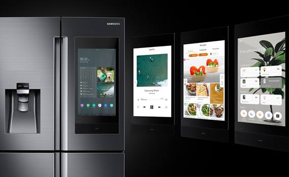 Samsung introduced a talking refrigerator with artificial intelligence.