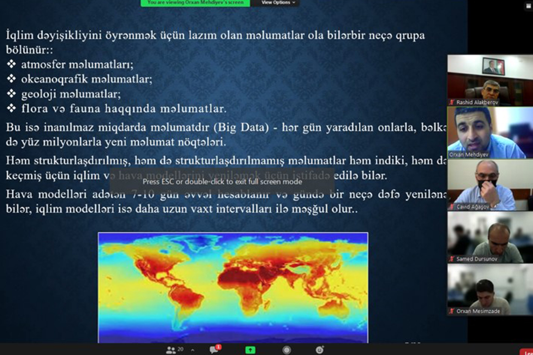 Elmi seminar: “Superkompüterlər: iqlim  dəyişikliklərinin proqnozlaşdırılması”