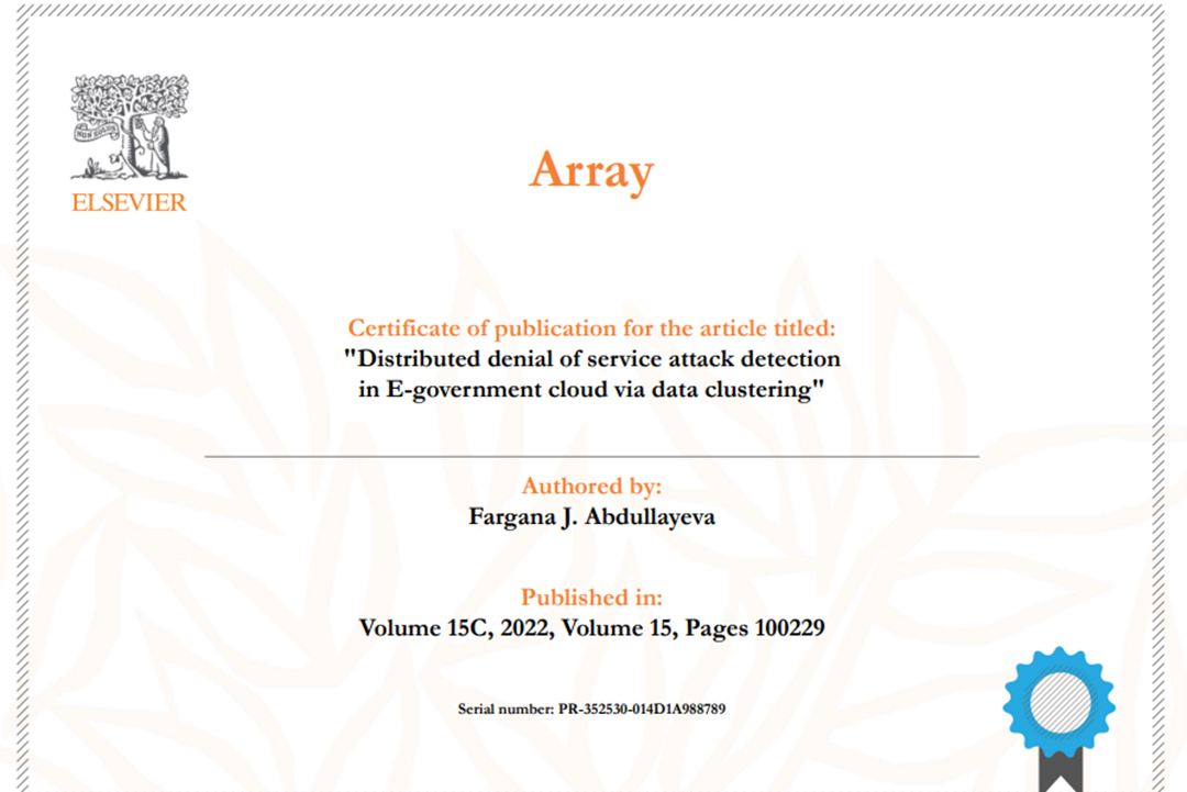 İnstitutun əməkdaşı beynəlxalq jurnalda çap olunmuş elmi məqaləsinə görə sertifikata layiq görülüb, Elm və Təhsil Nazirliyi, Elm ve Tehsil Nazirliyi, Azərbaycan Respublikası Elm və Təhsil Nazirliyi, Azerbaycan Respublikasi Elm ve Tehsil Nazirliyi, Elm və Ali Təhsil üzrə Dövlət Agentliyi, Elm və Ali Təhsil, AMEA, Azərbaycan Milli Elmlər Akademiyası, Elmler Akademiyasi, İnformasiya Texnologiyaları İnstitutu, İnformasiya Texnologiyaları, AMEA ITI, AMEA İTİ, İTİ, ITI, ikt.az, ict.az, ict, ikt, www.ict.az, www.ikt.az, Rasim Aliguliyev, Rasim Əliquliyev, RM Əliquliyev, Əliquliyev Rasim, Academician Rasim Aliguliyev