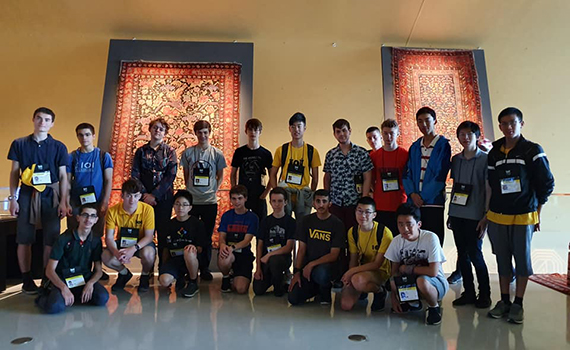 Participants of International  Olympiad in  Informatic svisit Azerbaijan National Carpet Museum