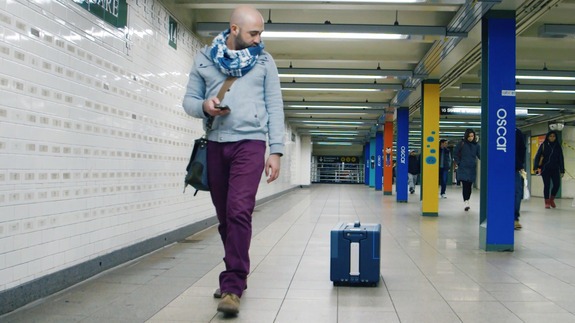 A smart suitcase that follows its owner