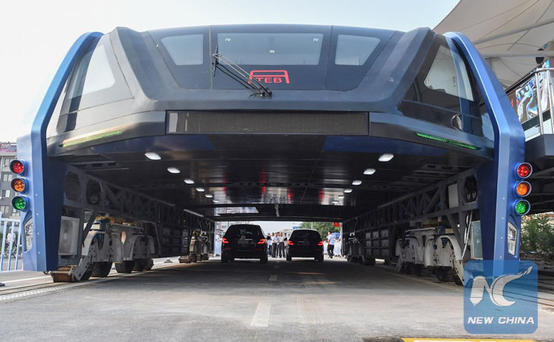 The Transit Elevated Bus (TEB) is tested