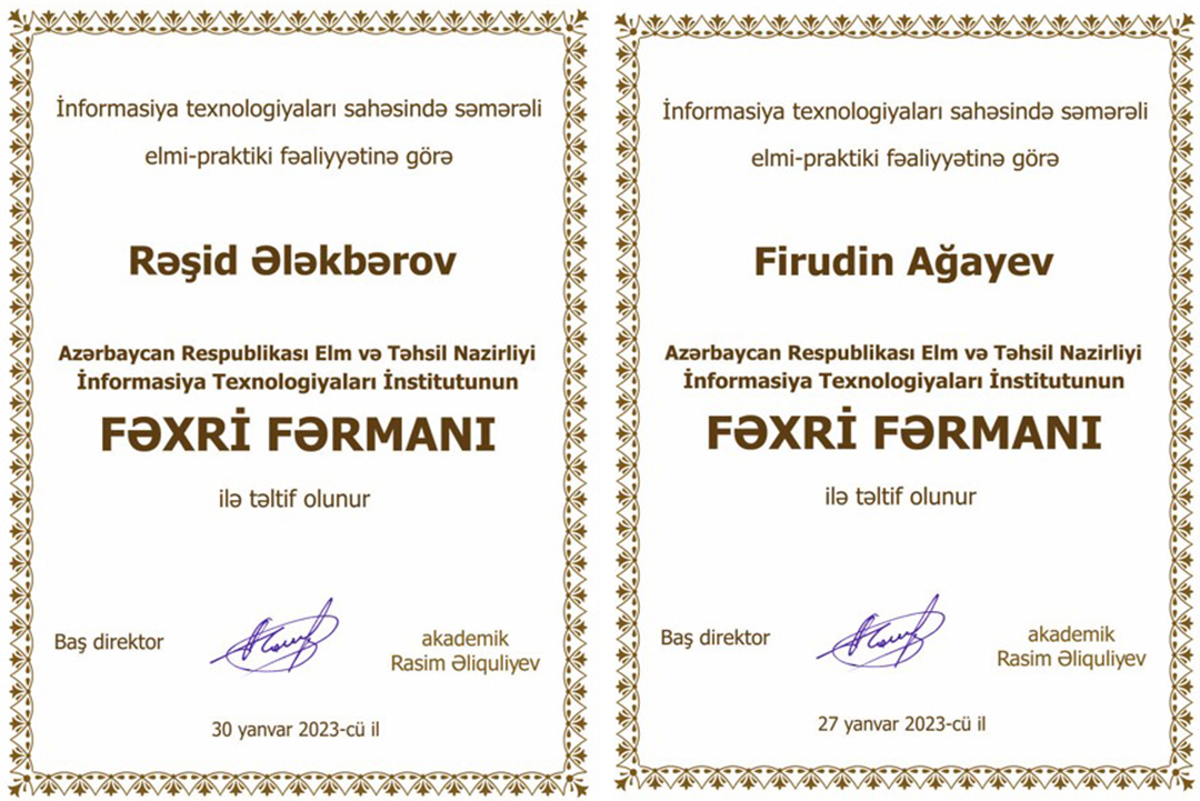 İnformasiya Texnologiyaları İnstitutunun əməkdaşları Fəxri Fərmanla təltif olunublar, Elm və Təhsil Nazirliyi, Elm ve Tehsil Nazirliyi, Azərbaycan Respublikası Elm və Təhsil Nazirliyi, Azerbaycan Respublikasi Elm ve Tehsil Nazirliyi, Elm və Ali Təhsil üzrə Dövlət Agentliyi, Elm və Ali Təhsil, AMEA, Azərbaycan Milli Elmlər Akademiyası, Elmler Akademiyasi, İnformasiya Texnologiyaları İnstitutu, İnformasiya Texnologiyaları, AMEA ITI, AMEA İTİ, İTİ, ITI, ikt.az, ict.az, ict, ikt, www.ict.az, www.ikt.az, Rasim Aliguliyev, Rasim Əliquliyev, RM Əliquliyev, Əliquliyev Rasim, Academician Rasim Aliguliyev