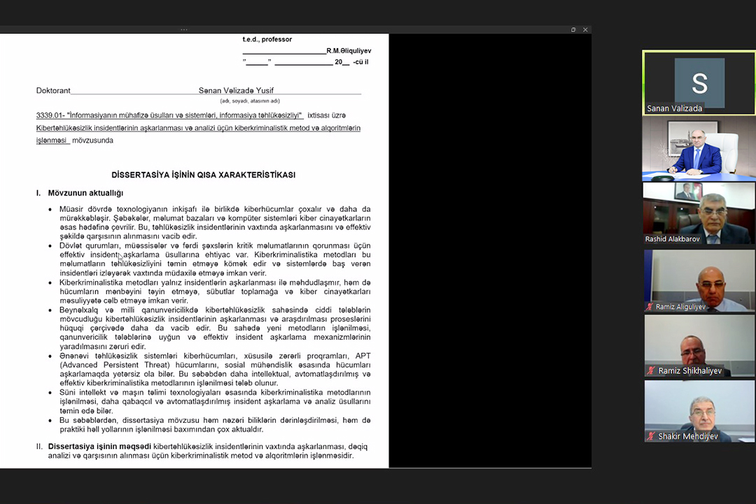 Kibertəhlükəsizlik insidentlərinin aşkarlanmasında və analizində süni intellekt texnologiyalarının tətbiqi istiqamətində tədqiqatlar aparılacaq, Elm və Təhsil Nazirliyi, Elm ve Tehsil Nazirliyi, Azərbaycan Respublikası Elm və Təhsil Nazirliyi, Azerbaycan Respublikasi Elm ve Tehsil Nazirliyi, Elm və Ali Təhsil üzrə Dövlət Agentliyi, Elm və Ali Təhsil, AMEA, Azərbaycan Milli Elmlər Akademiyası, Elmler Akademiyasi, İnformasiya Texnologiyaları İnstitutu, İnformasiya Texnologiyaları, AMEA ITI, AMEA İTİ, İTİ, ITI, ikt.az, ict.az, ict, ikt, www.ict.az, www.ikt.az, Rasim Aliguliyev, Rasim Əliquliyev, RM Əliquliyev, Əliquliyev Rasim, Academician Rasim Aliguliyev