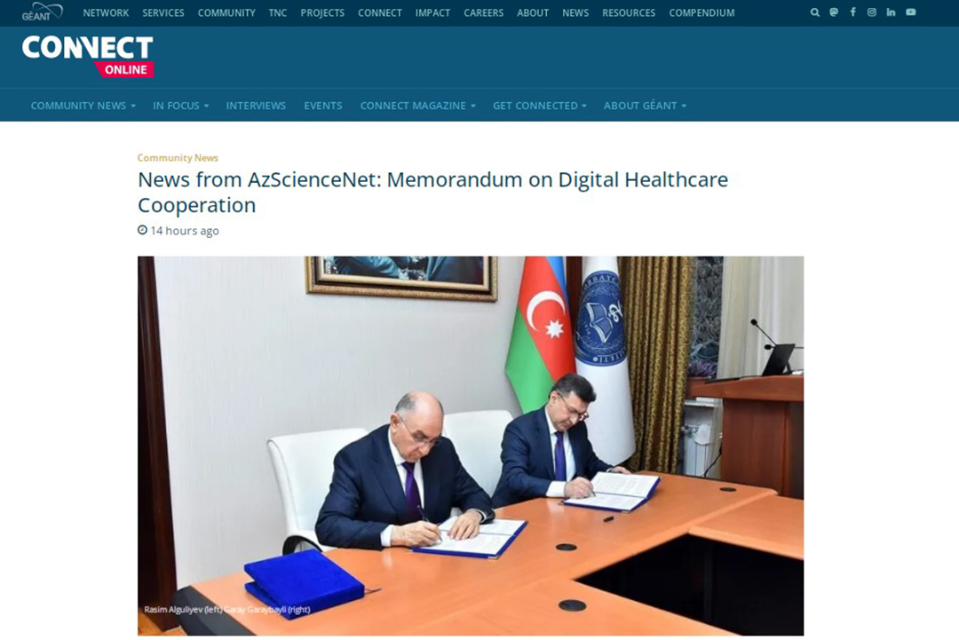 GEANT Assosiasiyasının rəsmi saytında institutun fəaliyyəti ilə bağlı xəbər dərc olunub, Elm və Təhsil Nazirliyi, Elm ve Tehsil Nazirliyi, Azərbaycan Respublikası Elm və Təhsil Nazirliyi, Azerbaycan Respublikasi Elm ve Tehsil Nazirliyi, Elm və Ali Təhsil üzrə Dövlət Agentliyi, Elm və Ali Təhsil, AMEA, Azərbaycan Milli Elmlər Akademiyası, Elmler Akademiyasi, İnformasiya Texnologiyaları İnstitutu, İnformasiya Texnologiyaları, AMEA ITI, AMEA İTİ, İTİ, ITI, ikt.az, ict.az, ict, ikt, www.ict.az, www.ikt.az, Rasim Aliguliyev, Rasim Əliquliyev, RM Əliquliyev, Əliquliyev Rasim, Academician Rasim Aliguliyev