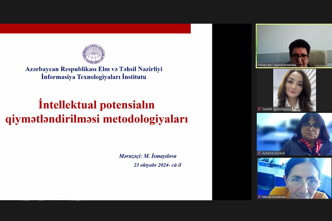 İntellektual potensialın qiymətləndirilməsi metodologiyaları araşdırılır, Elm və Təhsil Nazirliyi, Elm ve Tehsil Nazirliyi, Azərbaycan Respublikası Elm və Təhsil Nazirliyi, Azerbaycan Respublikasi Elm ve Tehsil Nazirliyi, Elm və Ali Təhsil üzrə Dövlət Agentliyi, Elm və Ali Təhsil, AMEA, Azərbaycan Milli Elmlər Akademiyası, Elmler Akademiyasi, İnformasiya Texnologiyaları İnstitutu, İnformasiya Texnologiyaları, AMEA ITI, AMEA İTİ, İTİ, ITI, ikt.az, ict.az, ict, ikt, www.ict.az, www.ikt.az, Rasim Aliguliyev, Rasim Əliquliyev, RM Əliquliyev, Əliquliyev Rasim, Academician Rasim Aliguliyev