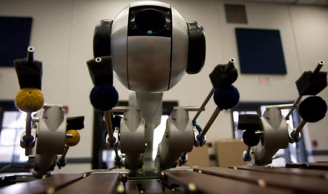 Robot composer Shimon composes and performs his own tunes