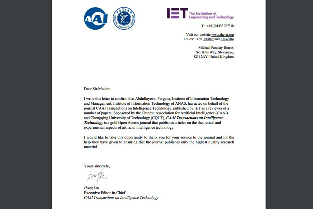 İnstitutun aparıcı elmi işçisi Fərqanə Abdullayevanın elmi ekspertiza fəaliyyəti yüksək qiymətləndirilib, Elm və Təhsil Nazirliyi, Elm ve Tehsil Nazirliyi, Azərbaycan Respublikası Elm və Təhsil Nazirliyi, Azerbaycan Respublikasi Elm ve Tehsil Nazirliyi, Elm və Ali Təhsil üzrə Dövlət Agentliyi, Elm və Ali Təhsil, AMEA, Azərbaycan Milli Elmlər Akademiyası, Elmler Akademiyasi, İnformasiya Texnologiyaları İnstitutu, İnformasiya Texnologiyaları, AMEA ITI, AMEA İTİ, İTİ, ITI, ikt.az, ict.az, ict, ikt, www.ict.az, www.ikt.az, Rasim Aliguliyev, Rasim Əliquliyev, RM Əliquliyev, Əliquliyev Rasim, Academician Rasim Aliguliyev