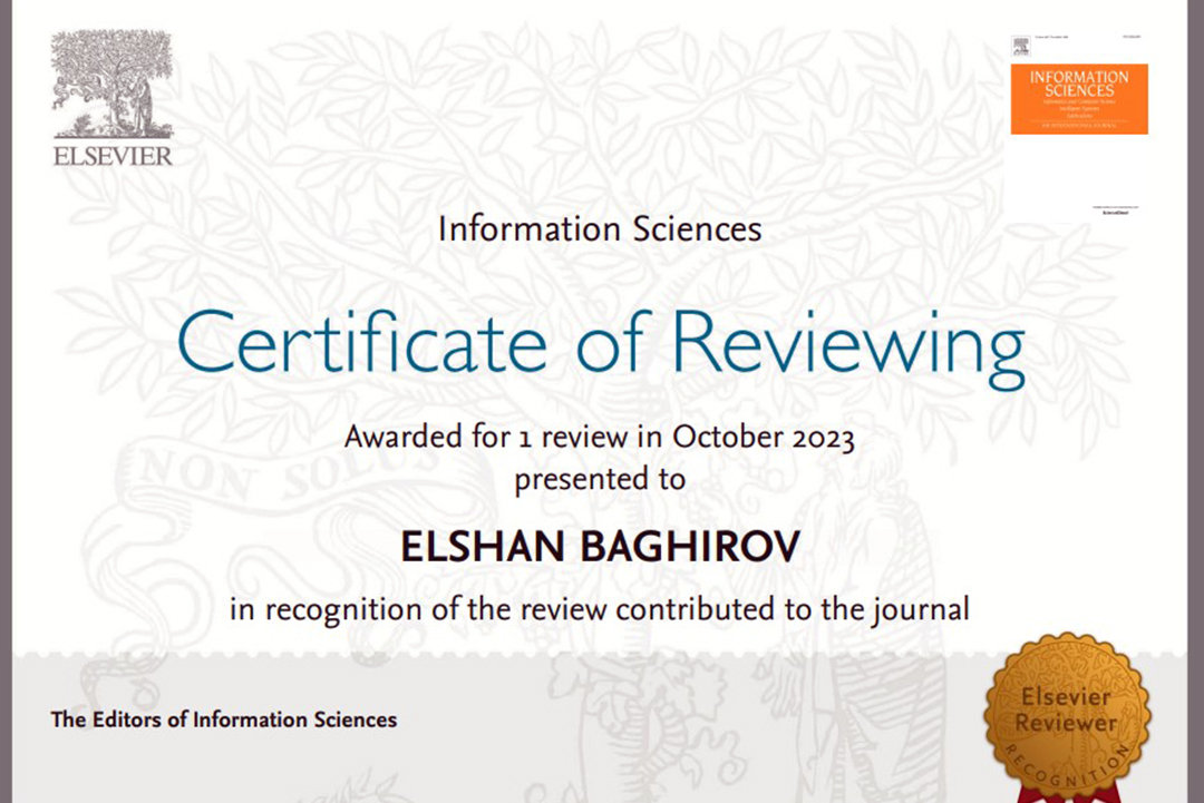 Gənc tədqiqatçı Q1 sinfinə daxil olan yüksək impakt faktorlu jurnal tərəfindən sertifikata layiq görülüb, Elm və Təhsil Nazirliyi, Elm ve Tehsil Nazirliyi, Azərbaycan Respublikası Elm və Təhsil Nazirliyi, Azerbaycan Respublikasi Elm ve Tehsil Nazirliyi, Elm və Ali Təhsil üzrə Dövlət Agentliyi, Elm və Ali Təhsil, AMEA, Azərbaycan Milli Elmlər Akademiyası, Elmler Akademiyasi, İnformasiya Texnologiyaları İnstitutu, İnformasiya Texnologiyaları, AMEA ITI, AMEA İTİ, İTİ, ITI, ikt.az, ict.az, ict, ikt, www.ict.az, www.ikt.az, Rasim Aliguliyev, Rasim Əliquliyev, RM Əliquliyev, Əliquliyev Rasim, Academician Rasim Aliguliyev