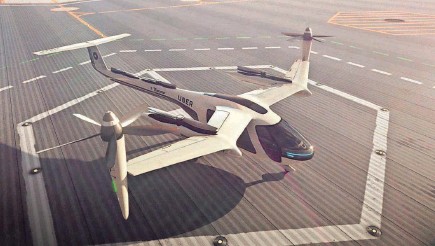 A prototype of a flying taxi is shown